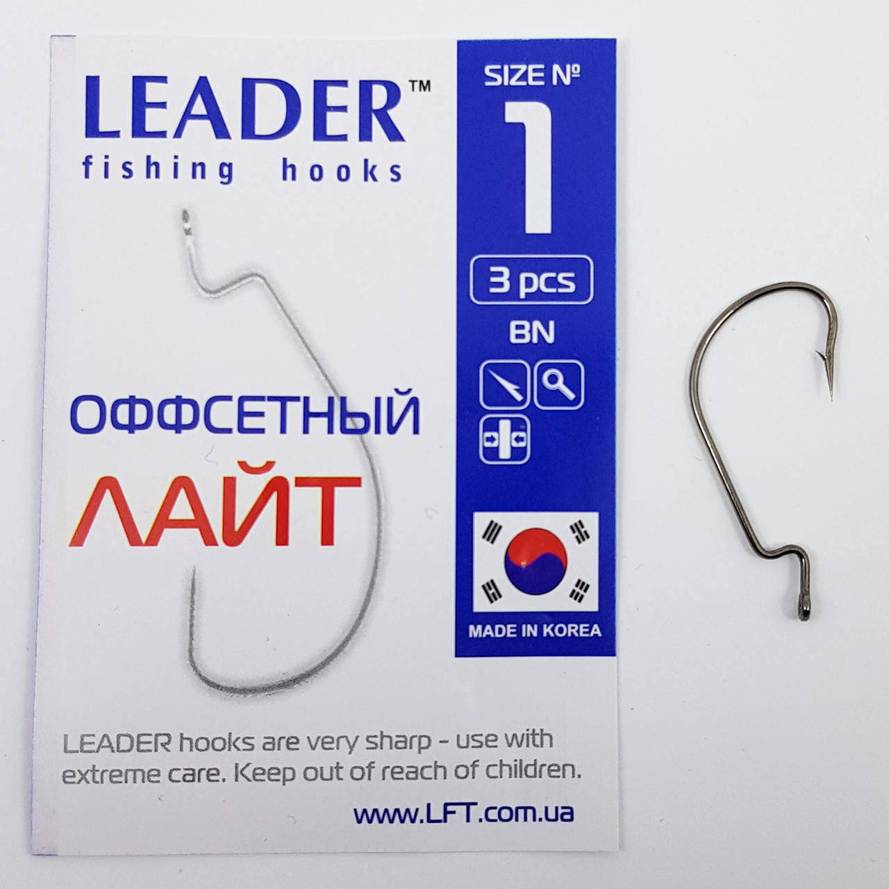 

Крючки офсетныe Leader лайт BN №1