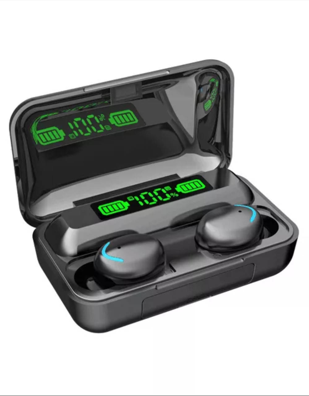 

Беспроводная bluetooth-гарнитура с микрофоном с зарядным отсеком F9, Черный