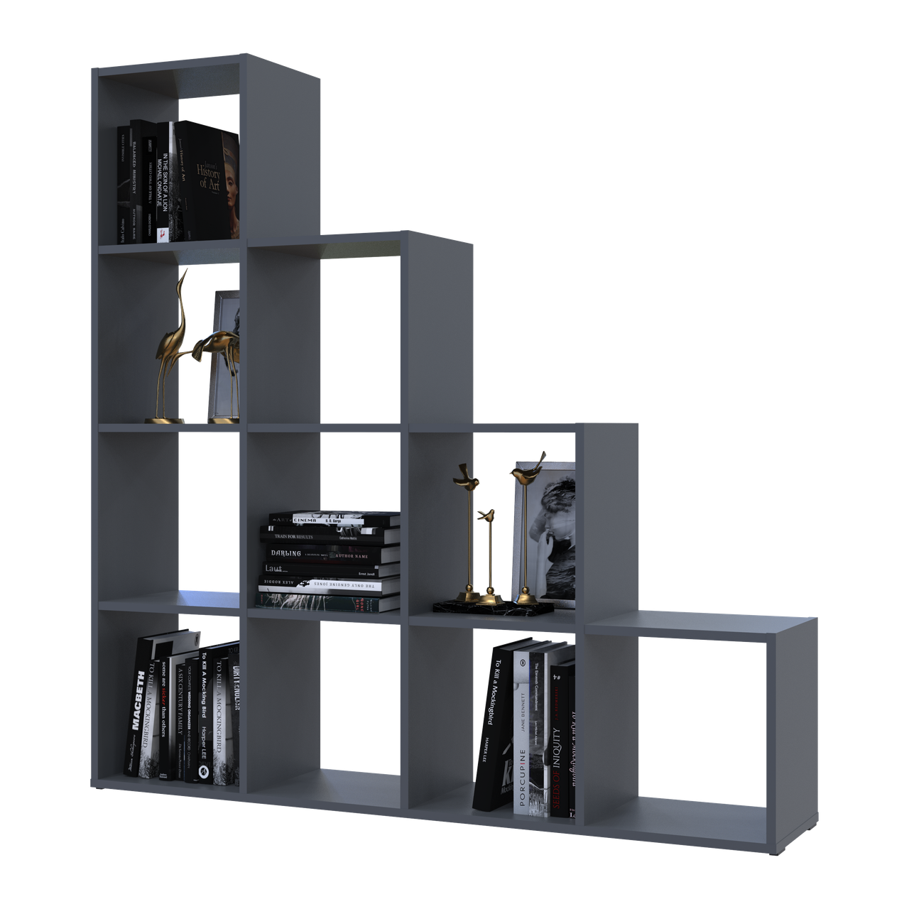 Стелаж Doros Степ 4х4 Графіт відкритий 136.2х28.8х140.7 (41516167)