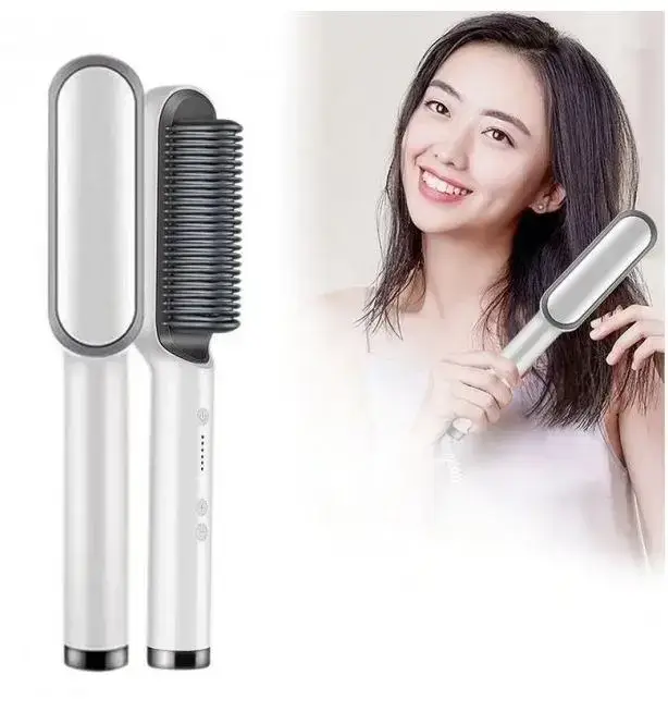 

Расческа-выпрямитель Hair Straightener HQT-909 B с турмалиновым покрытием Белый