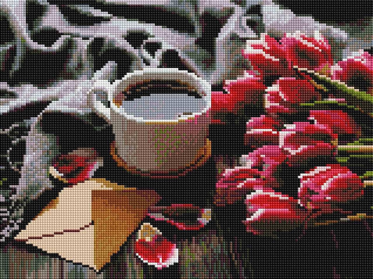 

Алмазная мозаика ColorArt Кофе и тюльпаны 30х40 ST460