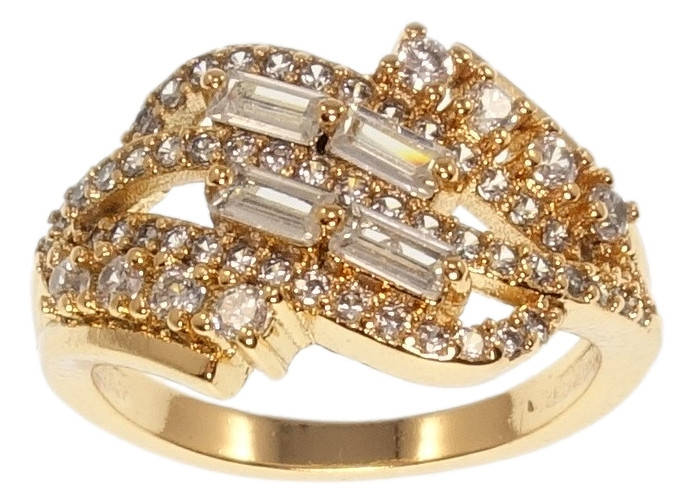 

Кольцо Xuping Позолота 18K "Фантазийный орнамент усыпанный цирконием" р.17