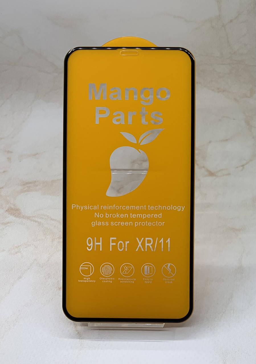 

Защитное стекло iPhone XR полное покрытие Full Glue полный клей PREMIUM, Черный