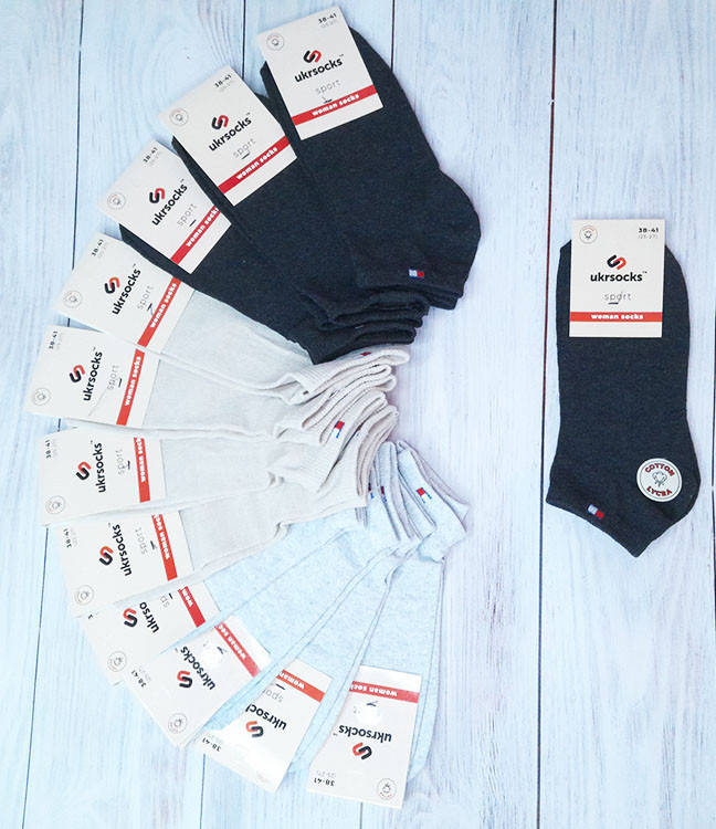 

Спортивные женские носки Ukrsocks ассорти 38-41 | 12 пар, Разные цвета