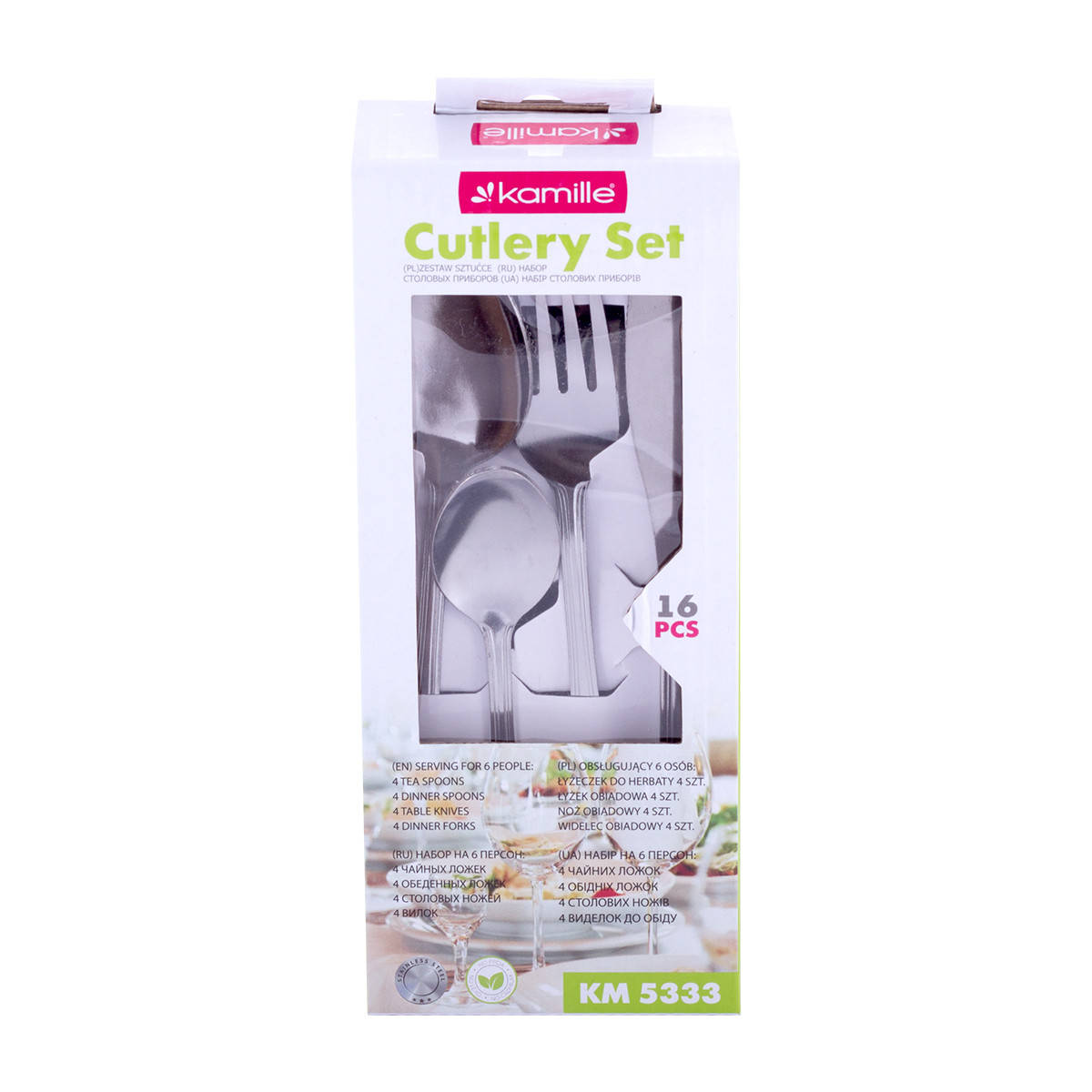 

Набор столовых приборов Kamille 16 предметов из нержавеющей стали KM-5333