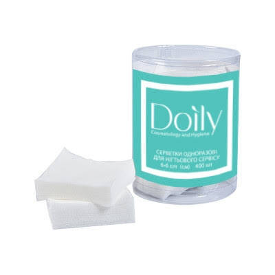 

Салфетки 6см х 6см безворсовые (400шт в тубусе) (пл. 45 г/м2) Doily