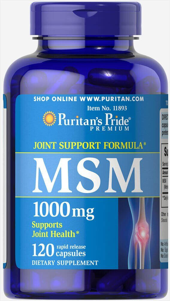 

МСМ, Метилсульфонилметан, MSM, Puritan's Pride, 1000 mg, 120 капсул (PTP-11893)