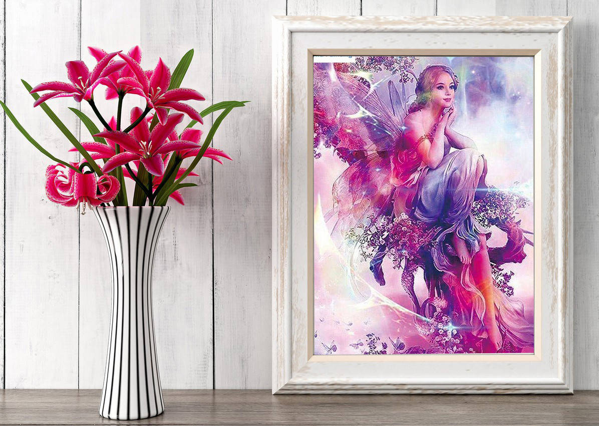 

Алмазная мозаика "Фея", картина стразами. Матовая. 20*30 см