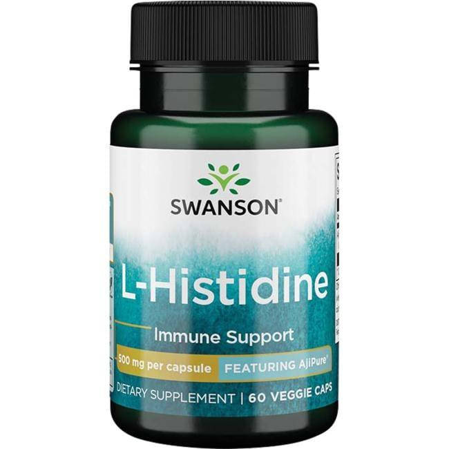 

L-гистидин, Swanson, L-Histidine, 500 мг, 60 капсул