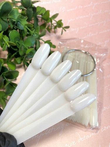 

Типси-палітра на кільці матові, овальні (50 шт.) довжина 12 см