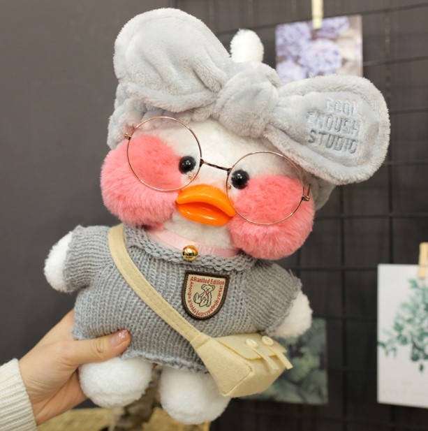 

Мягкая игрушка утка Lalafanfan duck Лалафанфан Серый