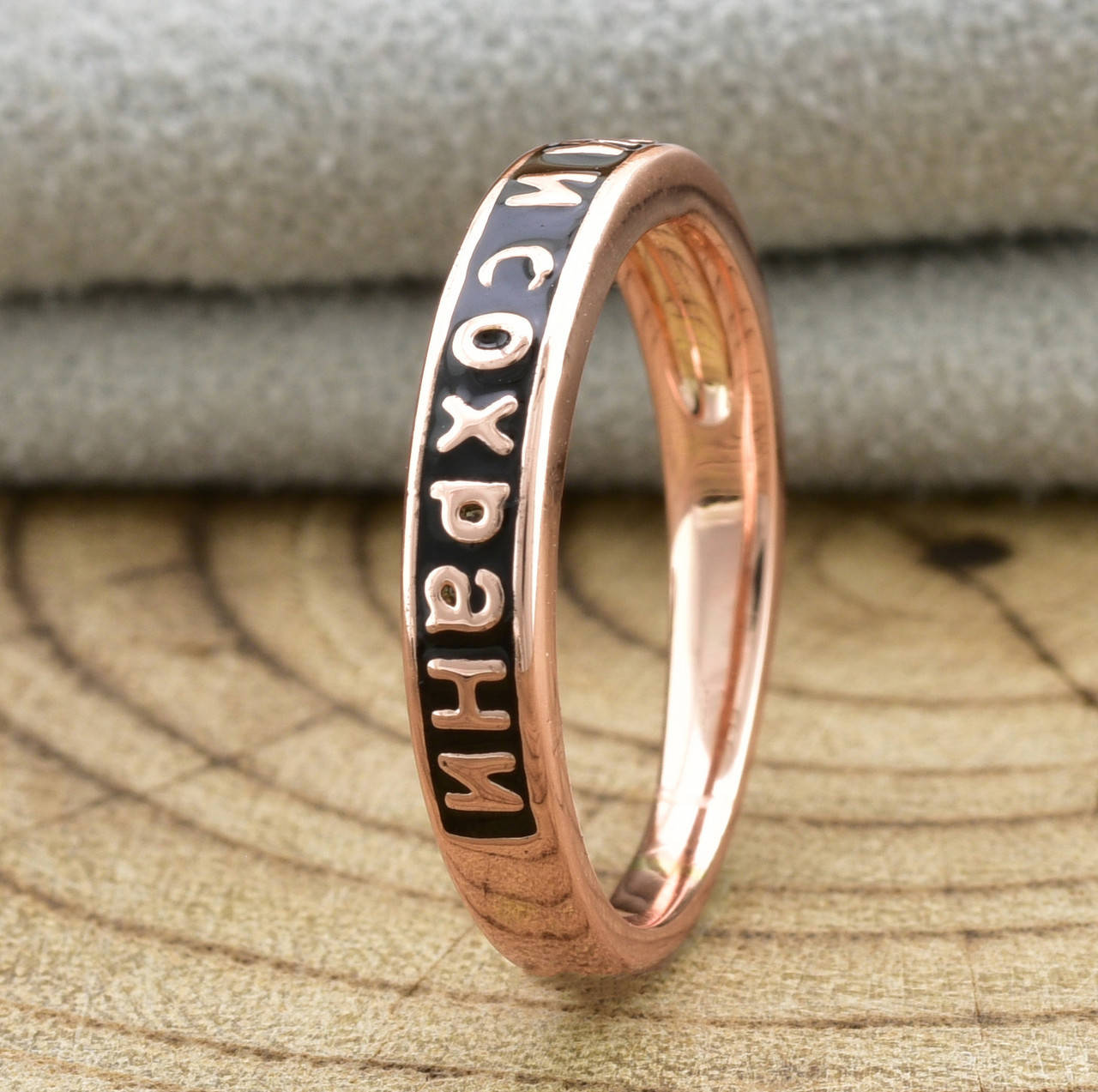 

Кольцо Xuping Спаси и сохрани 13681 ширина 3 мм черная эмаль позолота РО размер 15