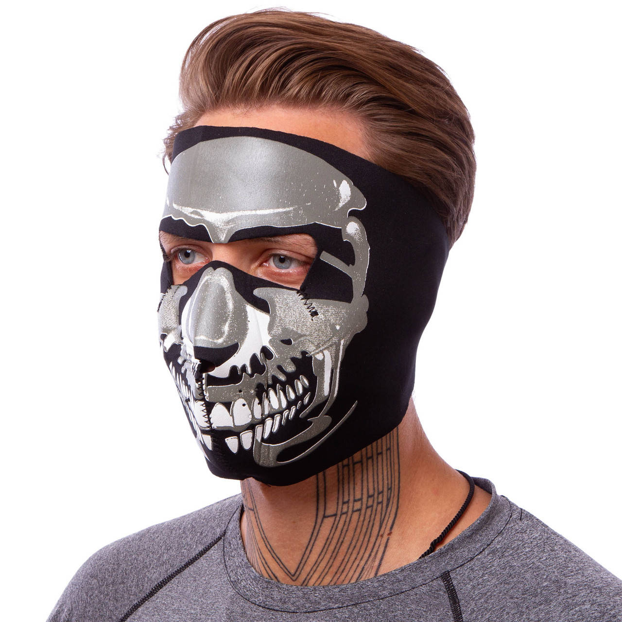 

Маска лицевая ветрозащитная SP-Sport MS-4344-1 Chrome Skull черный