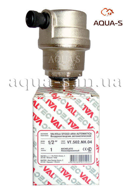 

Воздухоотводчик автоматический Valtec DN 1/2" для систем отопления (VT.502) Италия