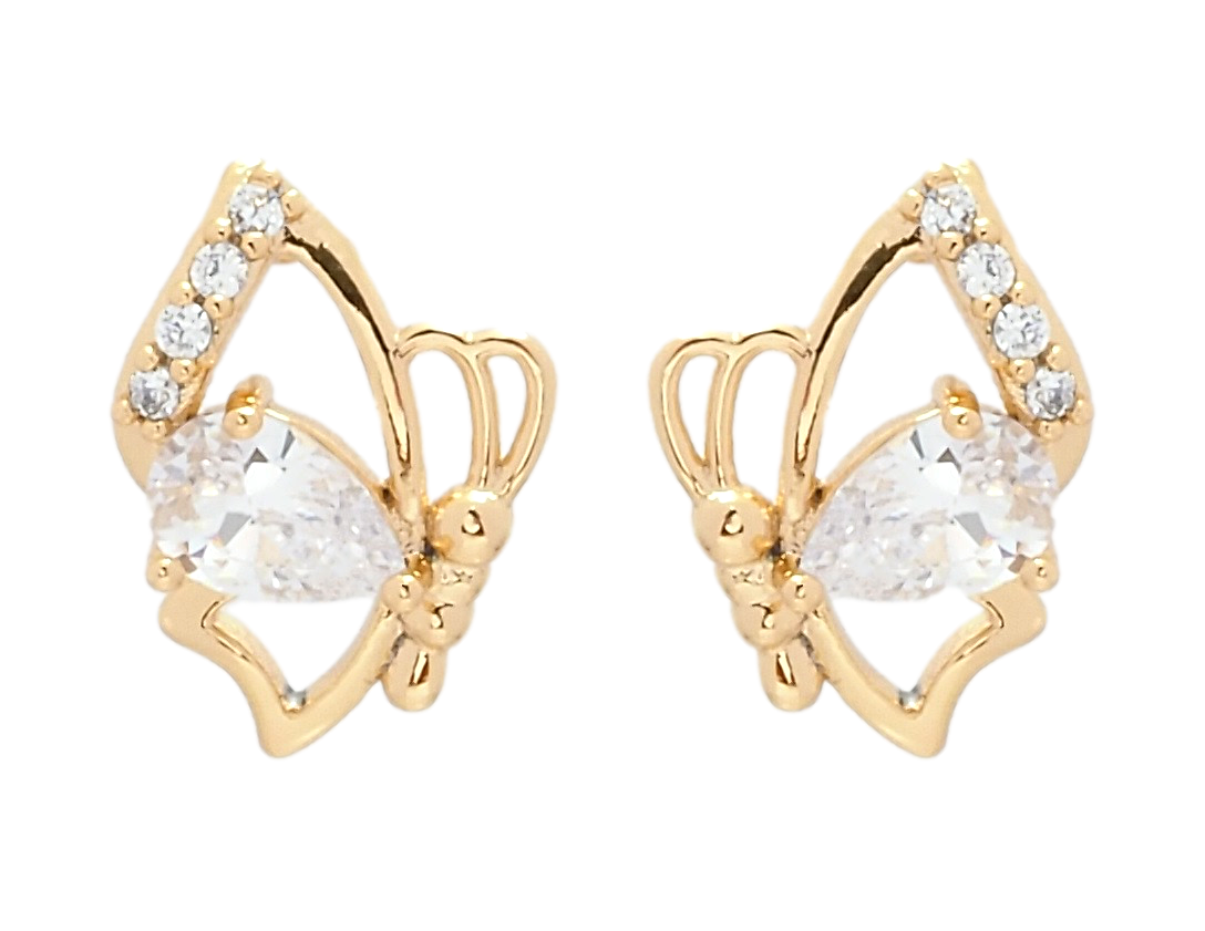 

Серьги XP Позолота 18К гвоздики (пусеты) "Бабочки с фианитами"