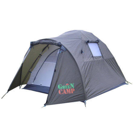 

Палатка 2 местная Green Camp туристическая с тамбуром, Серый