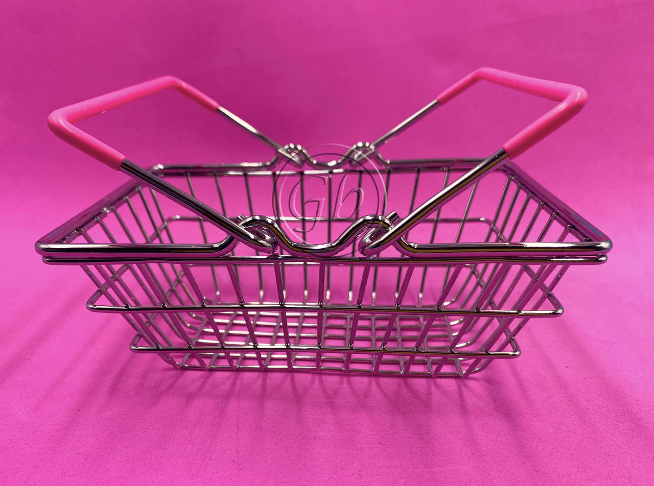 

Мини-корзинка металлическая малиновая, Розовый