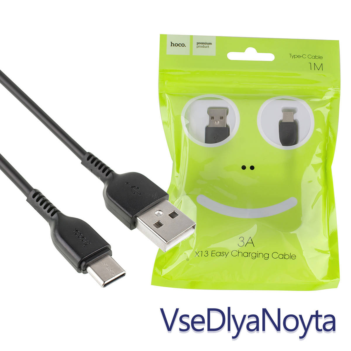 

Кабель HOCO X13 для Type-C , черный , 3A