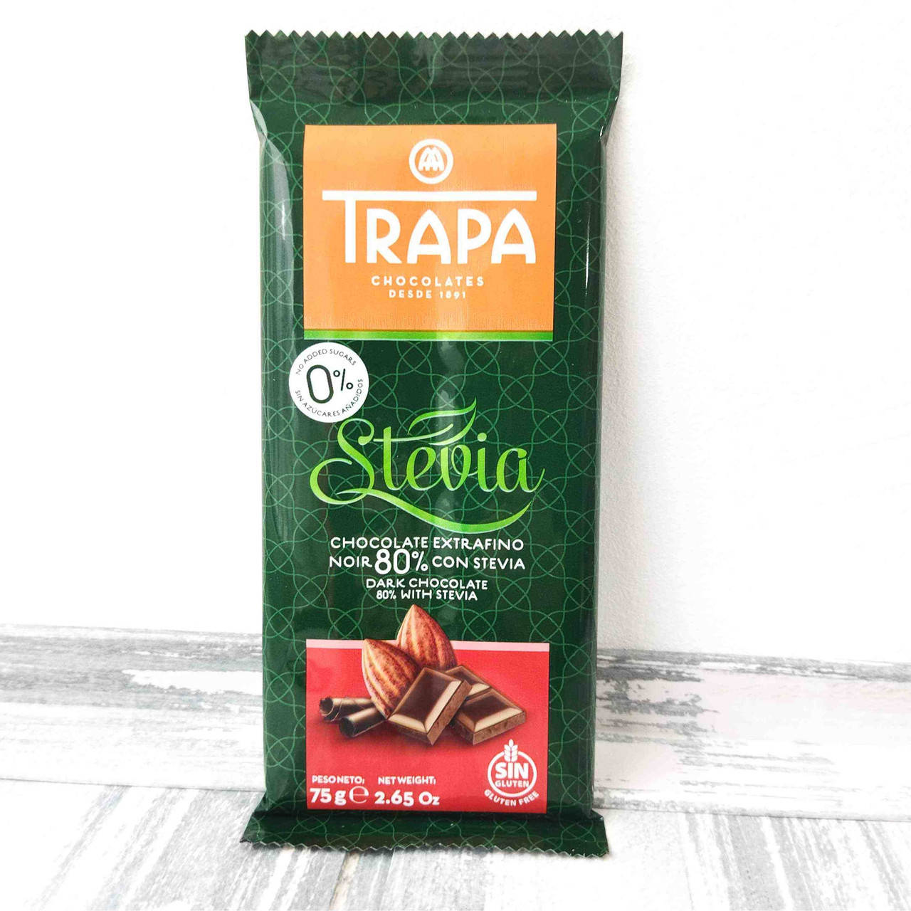 

Шоколад без сахара Trapa 80% какао на стевии
