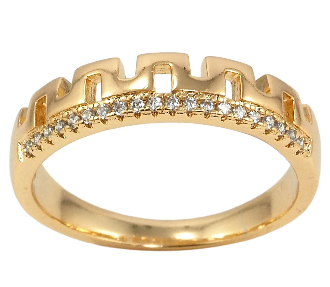 

Кольцо Xuping Позолота 18K "Дорожка циркония с зигзагом" р.16,17,17.5,18.5