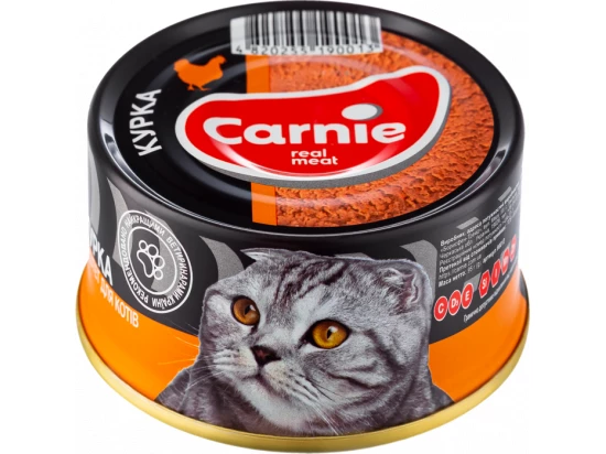 

Консервы Carnie (Карни) паштет мясной с курицей для взрослых котов 95г