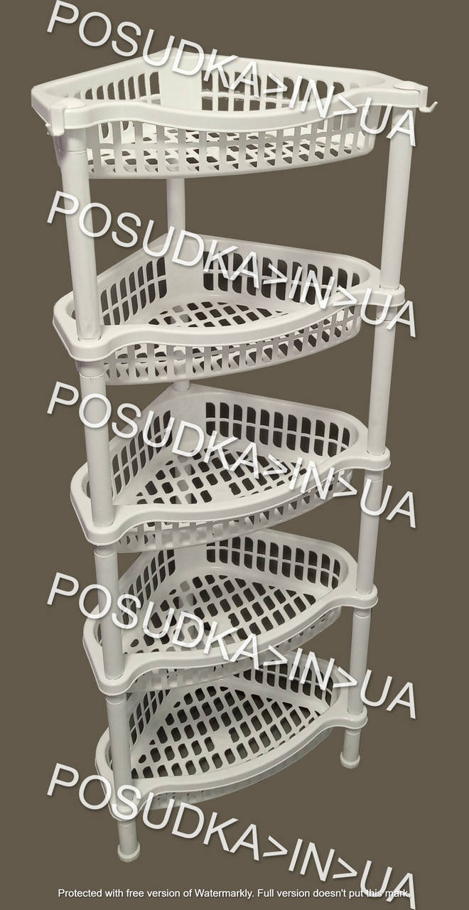 

Пластиковая угловая этажерка EFE Plastics 5 ярусов белая