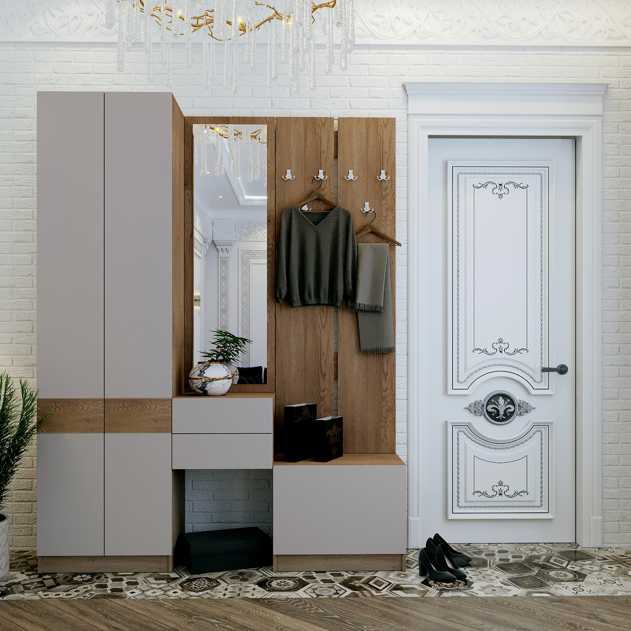 Шафа для одягу Doros Сола Канноло/Кашемір ДСП 60х40х215 (44900370) 7