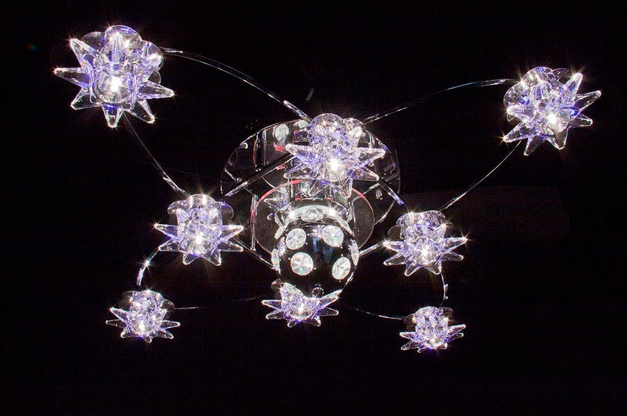 

Детская люстра дискотека с крутящимся шаром, Хром