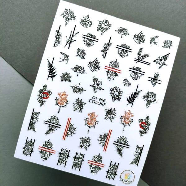 

Наклейки для дизайна ногтей CA496