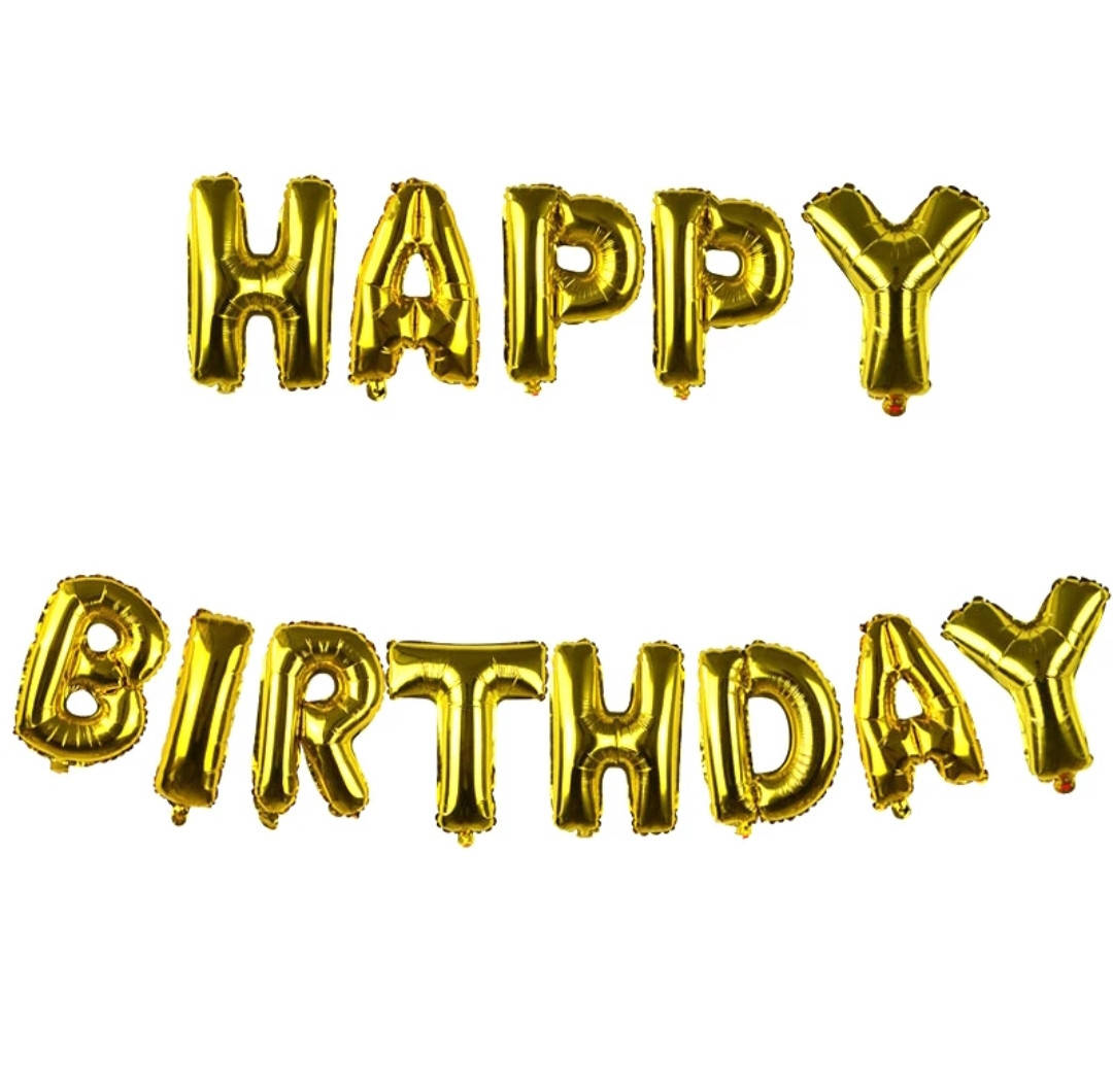 

Шар-гирлянда Happy Birthday (золото)