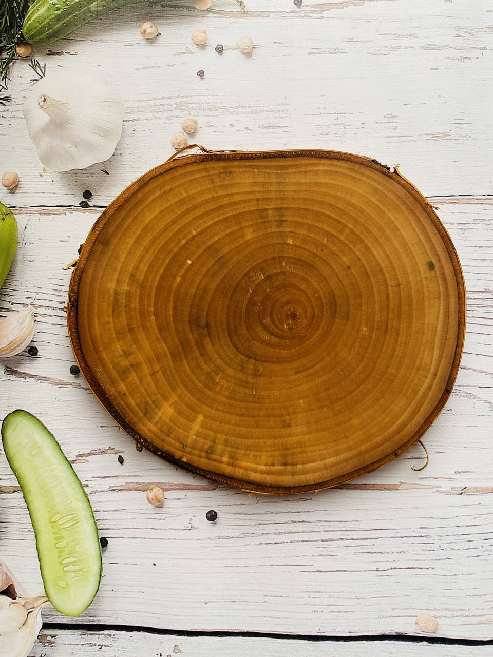 

Зріз з дерева, дошка для подачі блюд 23х20х2 см, Бежевый