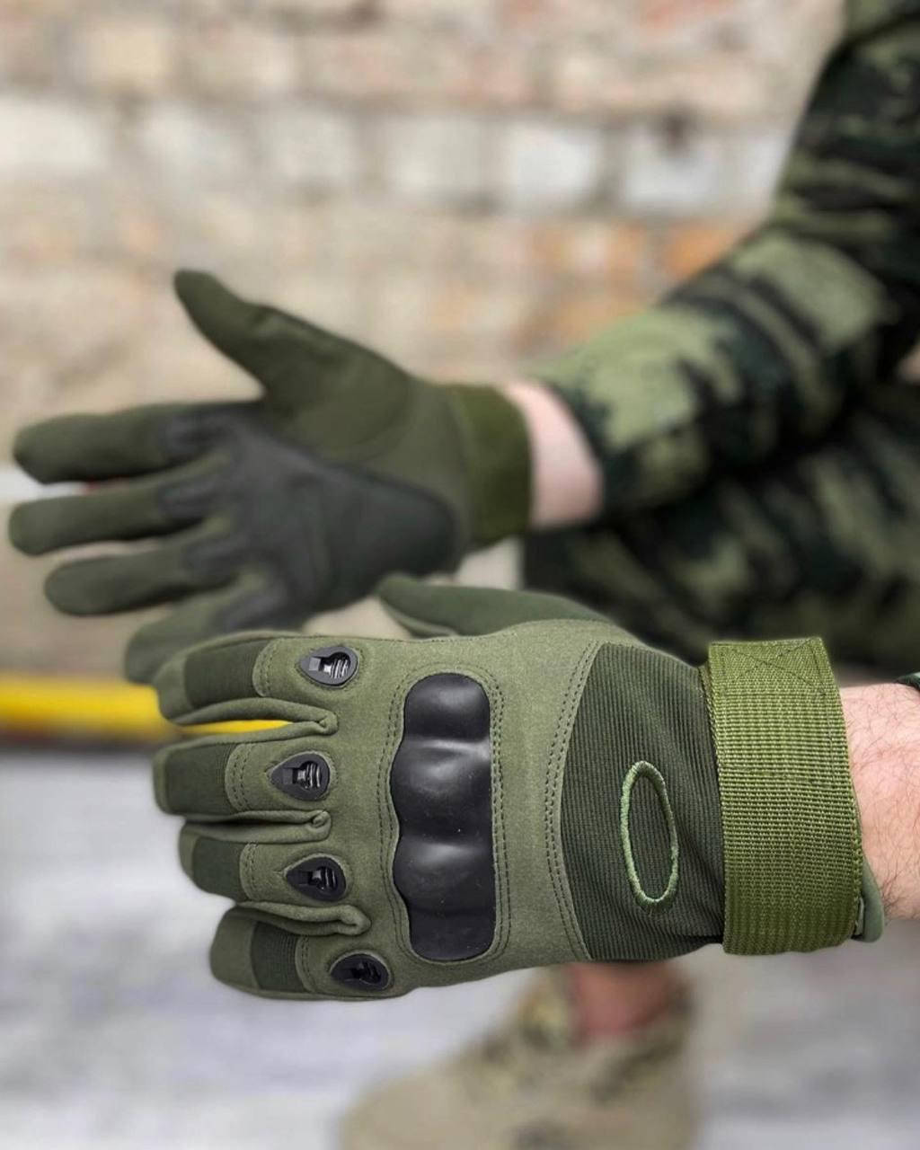 

Мужские перчатки тактические защитные армейские для военных ЗСУ оливковые