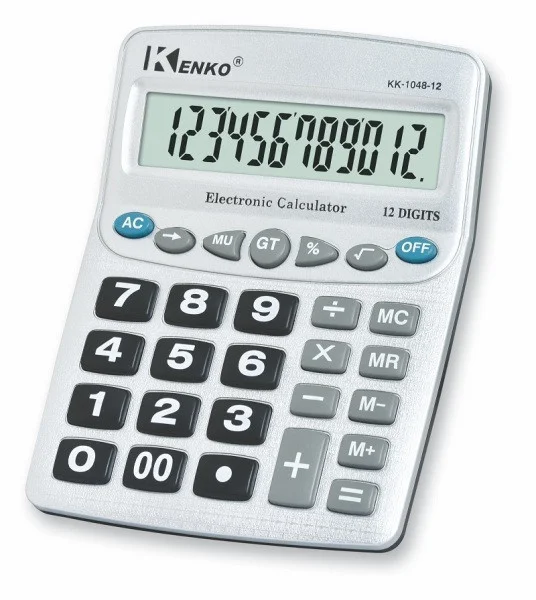 

Калькулятор большой настольный KENKO KK-1048, Серый
