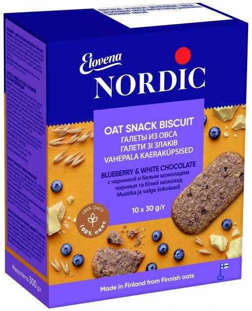 

Галеты из овса с черникой и белым шоколадом Nordic 300 г (10шт. * 30г)