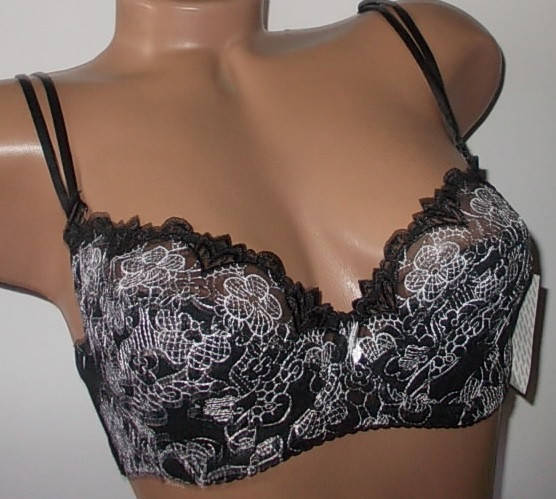 

Бюстгальтер Diorella 80С лифчик мягкая чашка ажурная бюстик на косточках черный с белым