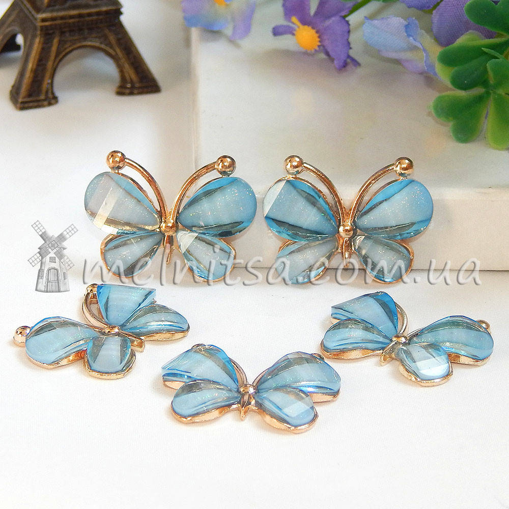 

Клеевой декор Бабочка 3 см, голубая