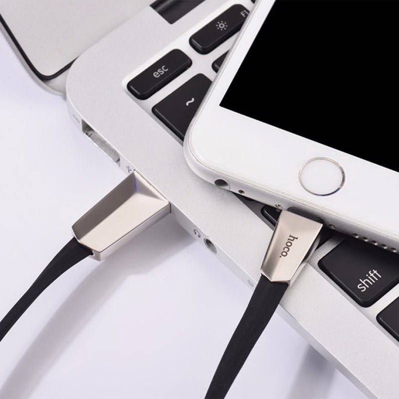 

Кабель для зарядки Lightning Hoco X4 Zinc Alloy 120см Черный