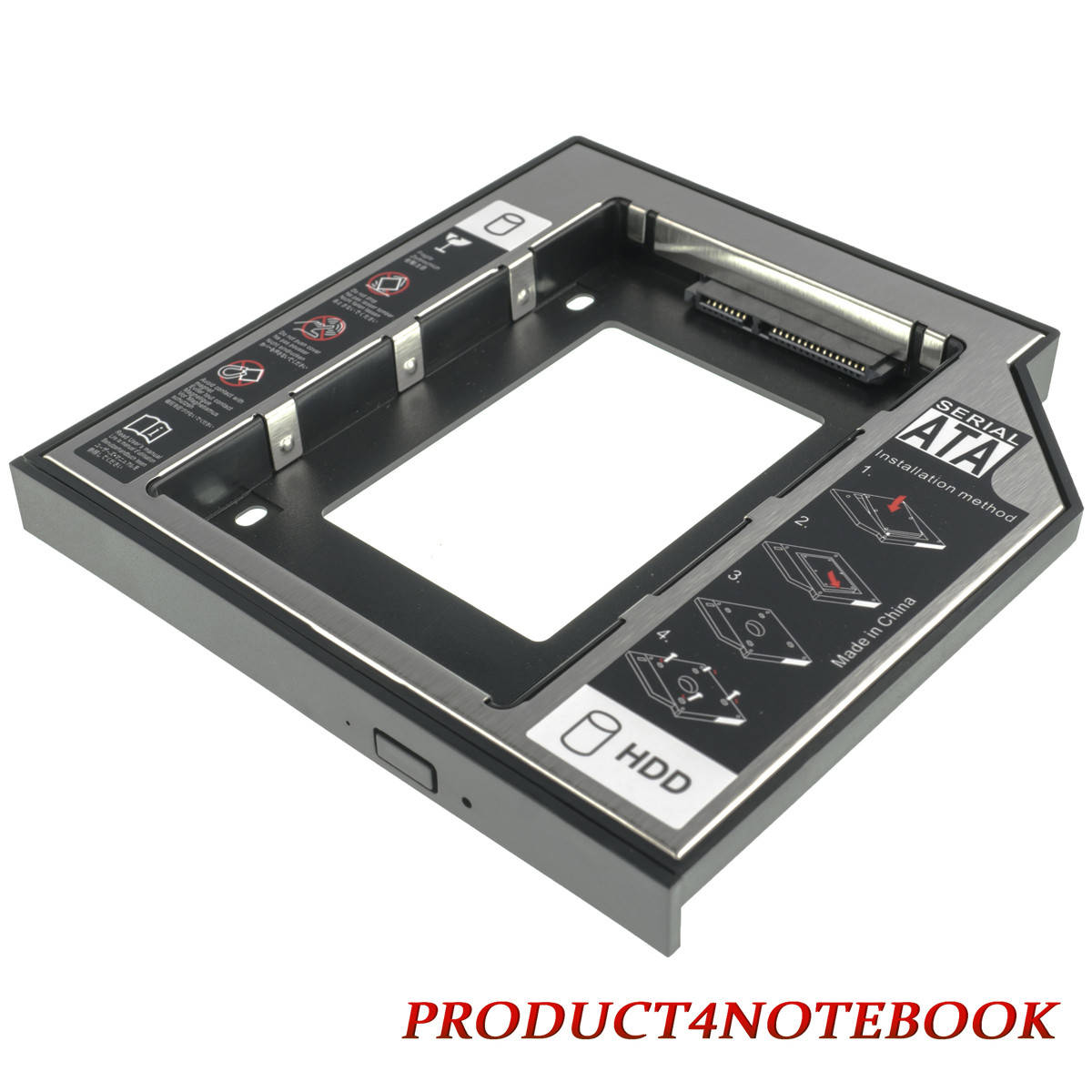 

Карман для 2.5" SATA HDD, SSD h=12.7mm, устанавливается вместо SATA-привода ноутбука, Second HDD Caddy