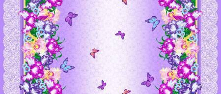 

Ткань для вафельных полотенец ш.150 Бабочки, Сиреневый