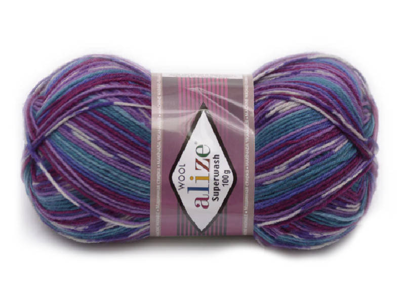

Alize Superwash, №4412, Секционное крашение