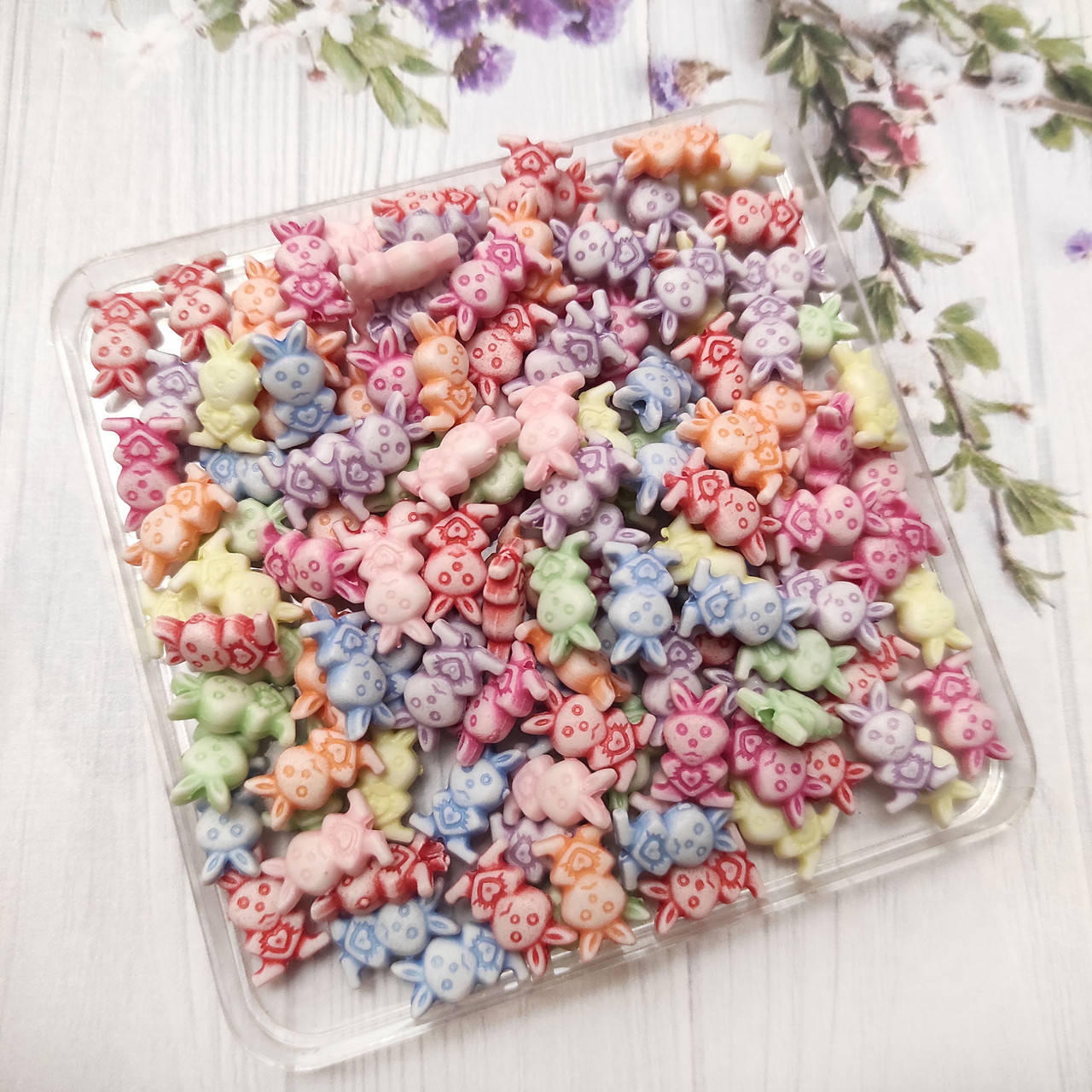 

Бусина Зайка 1,2*1 см 50 шт микс