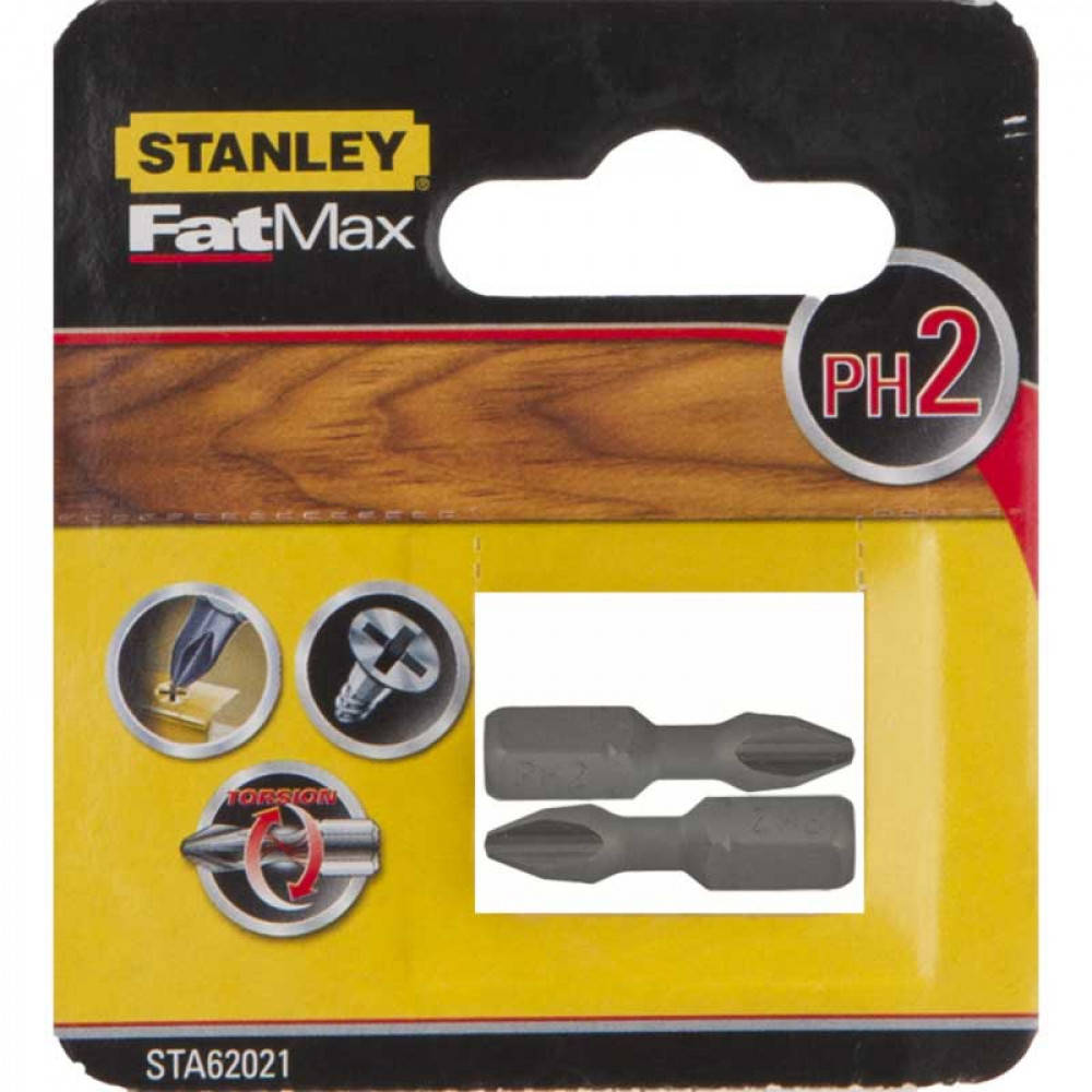 

Бита усиленная TORSION Ph 2 (L=25 мм, 2 ед.) Stanley STA62021