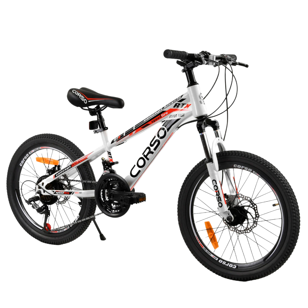 

Детский велосипед спортивный 7-12 лет двухколесный Corso 20’’ Белый
