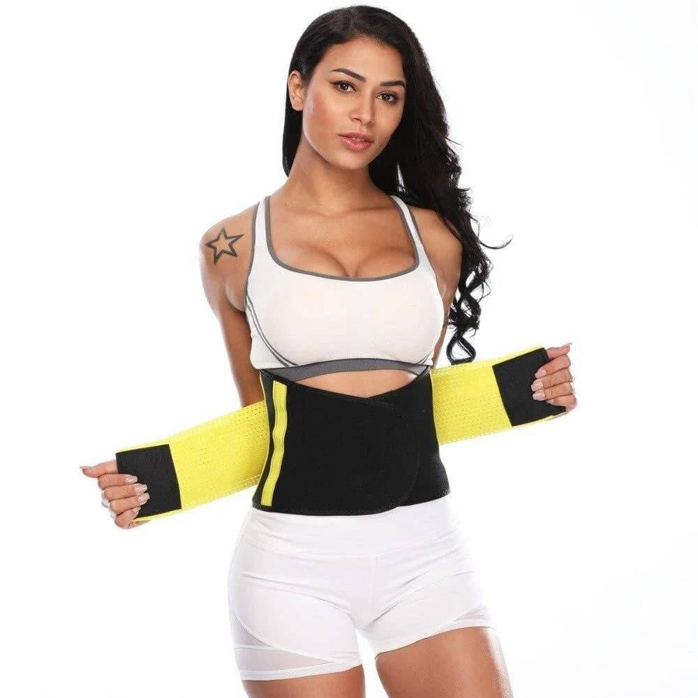 

Пояс для похудения Hot Shapers Belt Power на липучке для коррекции фигуры (Размер S) Черный-желтый
