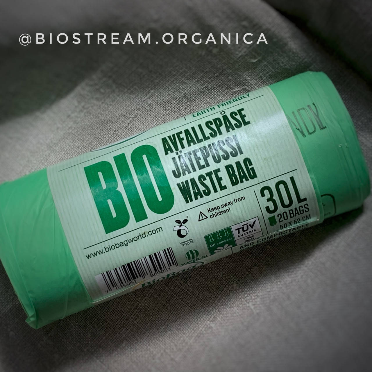 

Биоразлагаемые пакеты для мусора 30 л Bio Bag, 20 шт