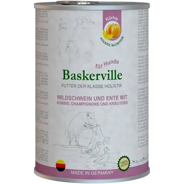 

Влажный корм Baskerville Holistic с мясом кабана и утки для взрослых собак , 400 г