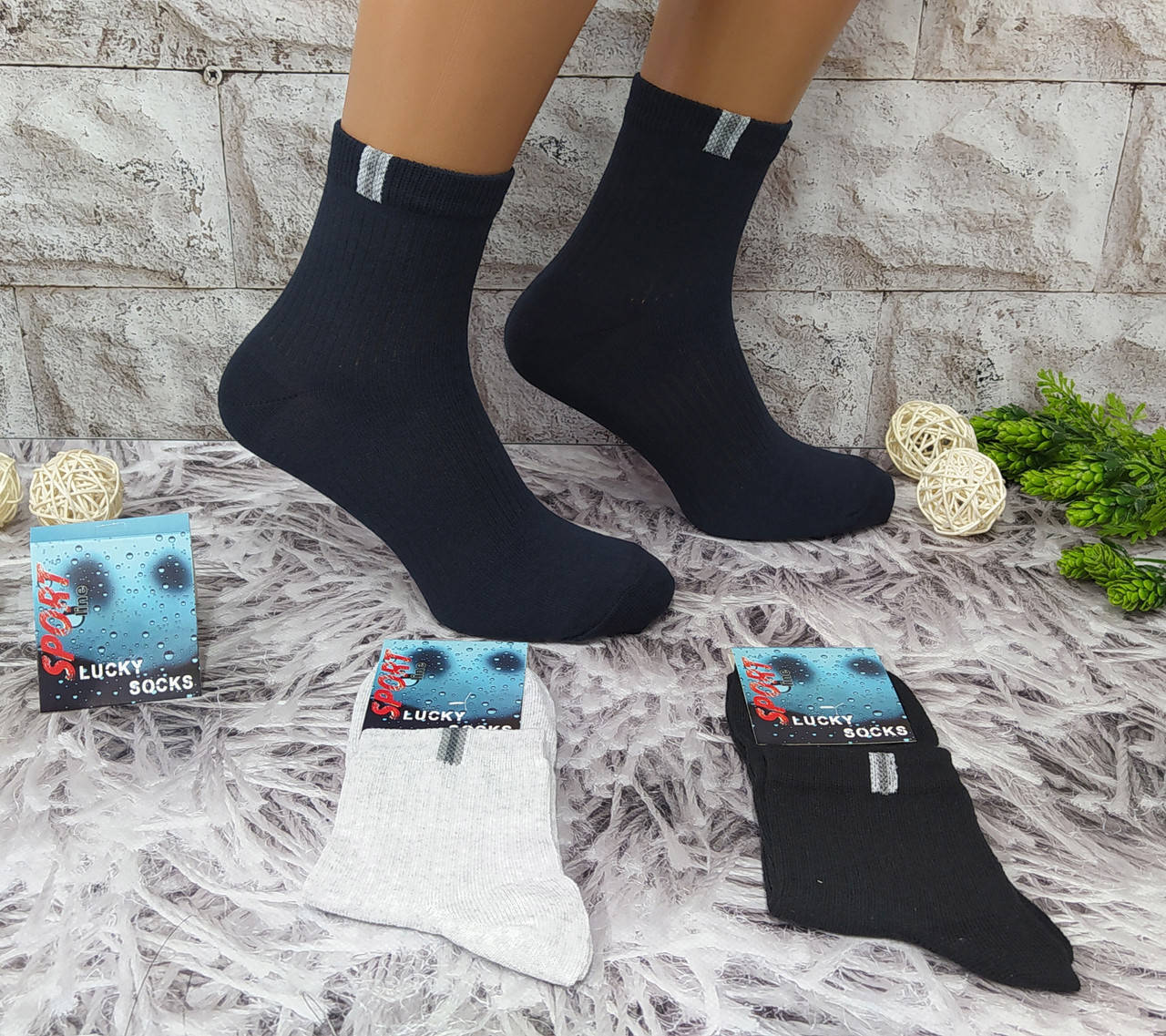 

Шкарпетки чоловічі 41-44 розмір взуття середня довжина за 1 пару Lucky Socks (0196)
