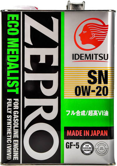 

Моторное масло Idemitsu Zepro Eco Medalist 0W-20 синтетическое 4 л