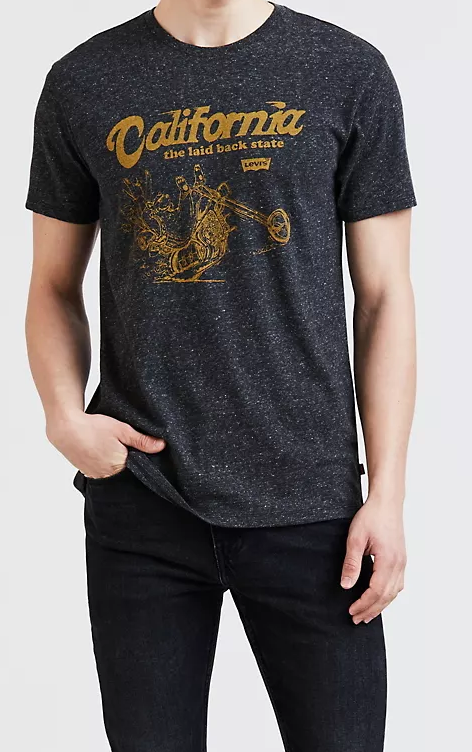 

Мужская футболка Levi's® Flood Contrast Logo Tee - Cali Moto Bear Black