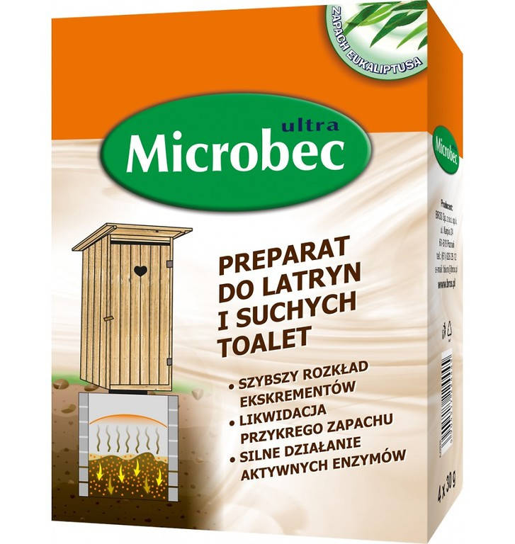 

Microbec Ultra 4x30g , Микробек - препарат для уличных и сухих туалетов 4x30г